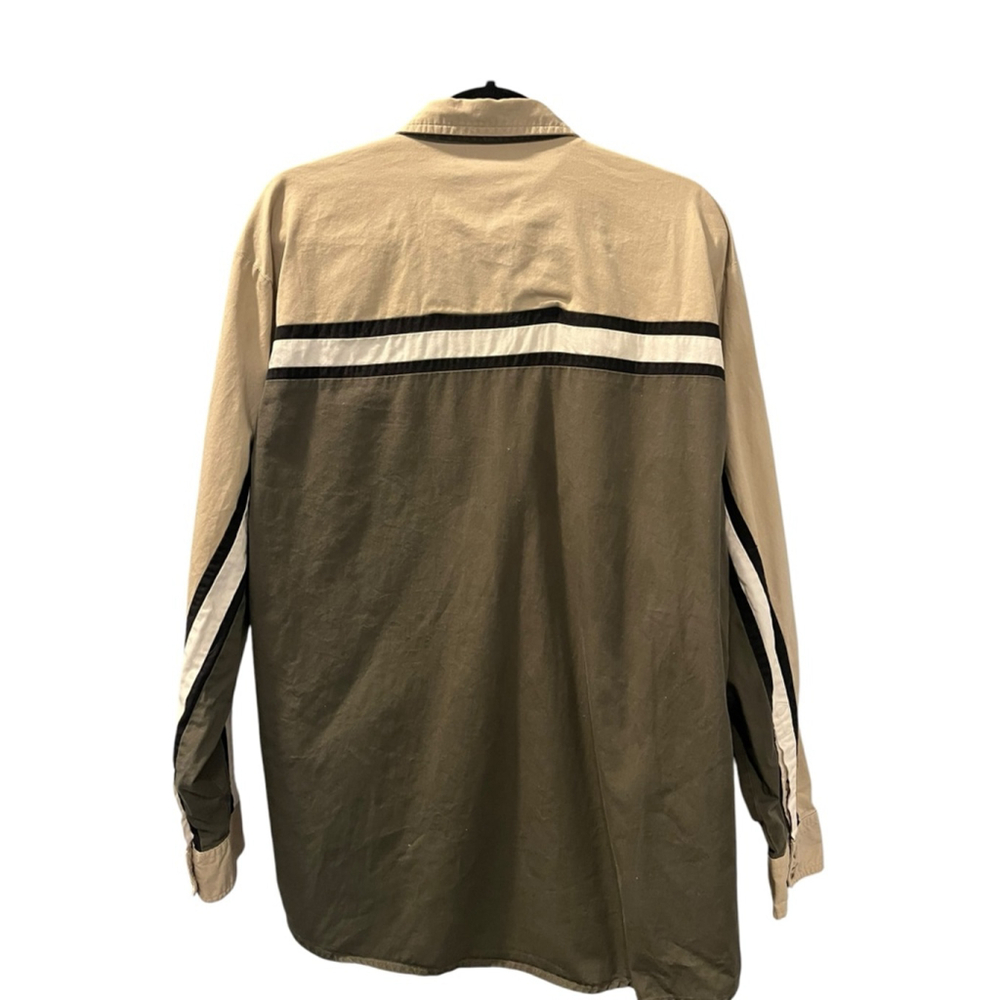 Vintage 90's Wrangler Western Pearl Snap Long Sleeve Striped Shirt Size Large - Picture 7 of 9